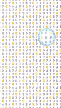Bitcoin ve para birimi beyaz bir arka plan üzerinde. Dijital kripto sembolü. Döviz balonu, dalga etkisi, piyasa dalgalanmaları. İş konsepti. 3d illüstrasyon