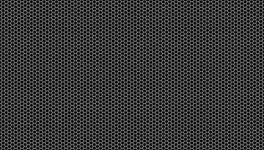 Siyah arka planda beyaz bal peteği. Kusursuz bir doku. İzometrik geometri. 3B illüstrasyon
