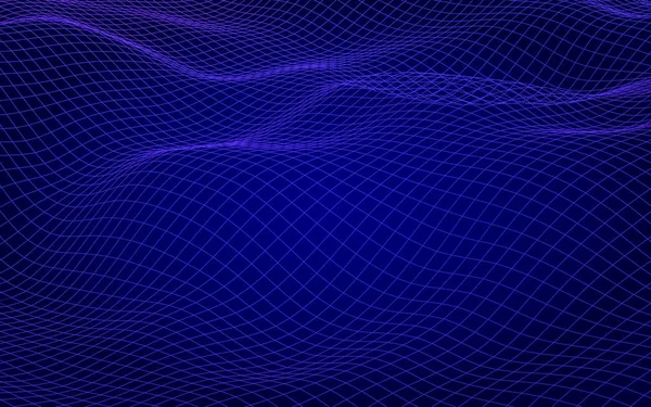 Abstract landscape on blue background. Cyberspace grid. hi tech network. 3D illustration — Stock Photo, Image