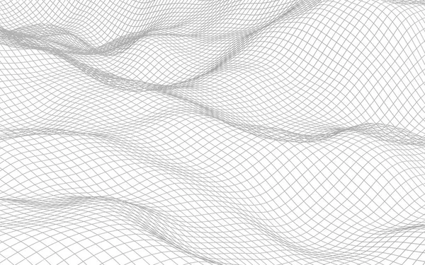 Abstract landscape on a white background. Cyberspace grid. hi tech network. 3d illustration — Stock Photo, Image