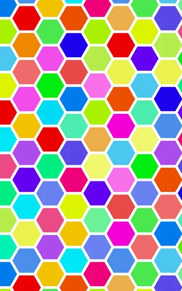 A nido d'ape molti colori, multicolore. Geometria isometrica. Illustrazione 3D — Foto Stock