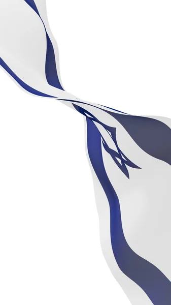 La bandera de Israel. Símbolo estatal del Estado de Israel. Una estrella azul de David entre dos rayas azules horizontales en un campo blanco. ilustración 3d — Foto de Stock