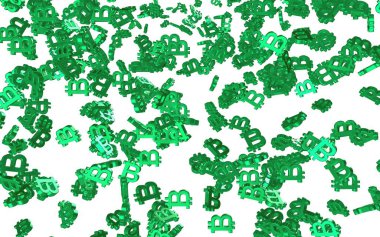 Beyaz arka planda dijital para birimi sembolü Bitcoin. Bitcoin düşüşü. Sanal ekranda kripto para birimi grafiği. İş, finans ve teknoloji kavramı. 3B illüstrasyon