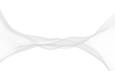 Beyaz soyut arka plan. Dalgalanan beyaz eşarp. Rüzgâr gibi esiyor. 3B illüstrasyon