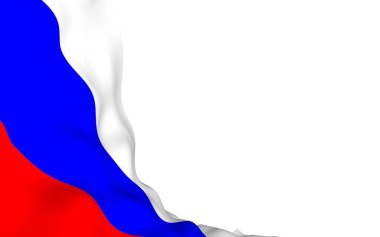 Rusya Federasyonu bayrağını sallıyor. Ulusal. Rusya'nın devlet sembolü. 3d illüstrasyon