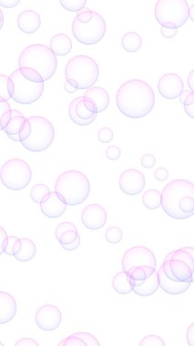 Mor baloncuklu pembe arkaplan. Duvar kağıdı, desen mor balonlar. 3B illüstrasyon