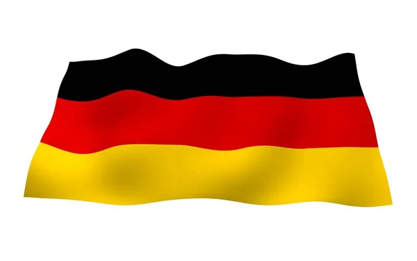 Vlag van Duitsland. Breed formaat 3D illustratie. Staatssymbool van de Bondsrepubliek Duitsland. 3D-weergave — Stockfoto