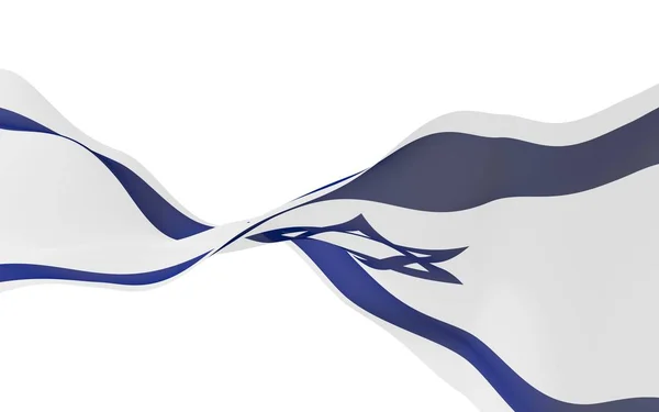 Прапор Ізраїлю. Державний символ держави Ізраїль. Блакитна зірка Давида між двома горизонтальними синіми смугами на білому полі. 3d ілюстрація — стокове фото