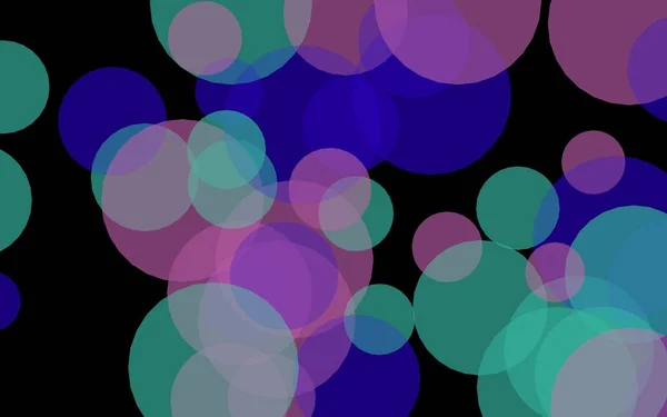 Círculos translúcidos multicolores sobre un fondo oscuro. Tonos rosados. Ilustración 3D —  Fotos de Stock