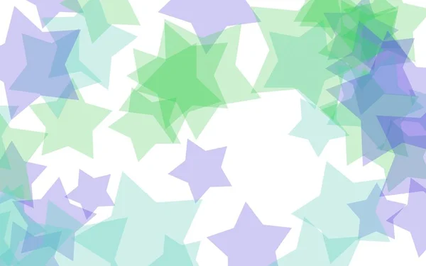 Tarka áttetsző csillagok fehér háttéren. Zöld árnyalatokkal. 3D-illusztráció — Stock Fotó