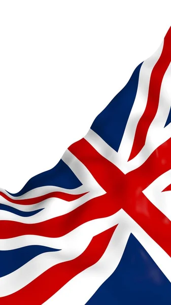 Wapperende vlag van het Groot-Brittannië. Britse vlag. Verenigd Koninkrijk van Groot-Brittannië en Noord Ierland. Staat symbool voor het Verenigd Koninkrijk. 3D illustratie — Stockfoto