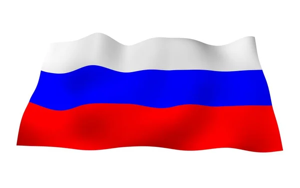 Waving flag of the Russian Federation. The National. State symbol of the Russia. 3D illustration — Stock Photo, Image