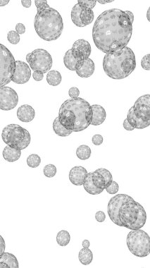 Bitcoin ekonomik balonu. Şifreli para birimi 3 boyutlu illüstrasyon. İş konsepti. Beyaz arka planda gümüş baloncuklar. Bit, Coin, madencilik konsepti