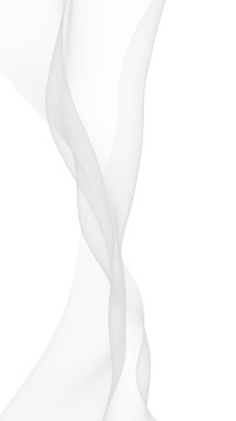 Beyaz soyut arka plan. Dalgalanan beyaz eşarp. Rüzgâr gibi esiyor. 3B illüstrasyon