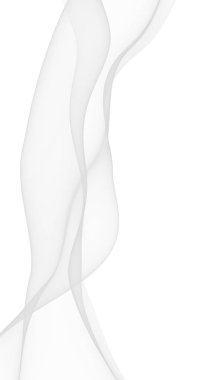 Beyaz soyut arka plan. Dalgalanan beyaz eşarp. Rüzgâr gibi esiyor. 3B illüstrasyon