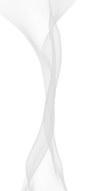 Beyaz soyut arka plan. Dalgalanan beyaz eşarp. Rüzgâr gibi esiyor. 3B illüstrasyon