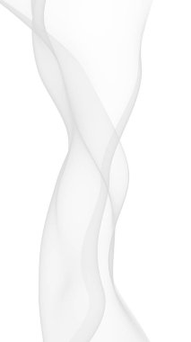 Beyaz soyut arka plan. Dalgalanan beyaz eşarp. Rüzgâr gibi esiyor. 3B illüstrasyon