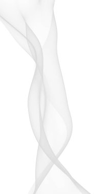 Beyaz soyut arka plan. Dalgalanan beyaz eşarp. Rüzgâr gibi esiyor. 3B illüstrasyon