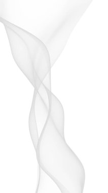 Beyaz soyut arka plan. Dalgalanan beyaz eşarp. Rüzgâr gibi esiyor. 3B illüstrasyon