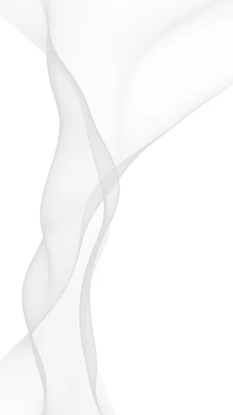Weißer abstrakter Hintergrund. Flatternder weißer Schal. Winken auf windweißem Fubric. 3D-Illustration — Stockfoto