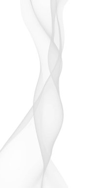 Beyaz soyut arka plan. Dalgalanan beyaz eşarp. Rüzgâr gibi esiyor. 3B illüstrasyon