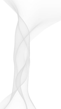 Beyaz soyut arka plan. Dalgalanan beyaz eşarp. Rüzgâr gibi esiyor. 3B illüstrasyon