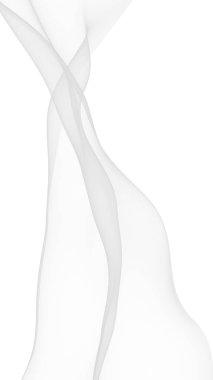Beyaz soyut arka plan. Dalgalanan beyaz eşarp. Rüzgâr gibi esiyor. 3B illüstrasyon