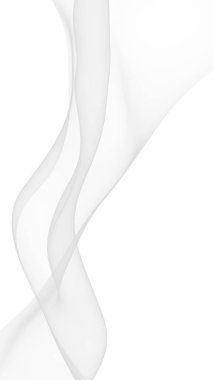 Beyaz soyut arka plan. Dalgalanan beyaz eşarp. Rüzgâr gibi esiyor. 3B illüstrasyon