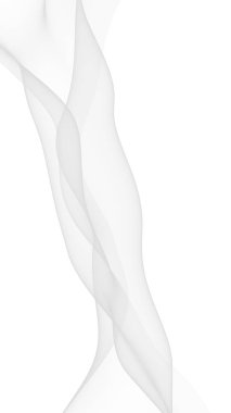 Beyaz soyut arka plan. Dalgalanan beyaz eşarp. Rüzgâr gibi esiyor. 3B illüstrasyon