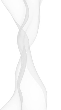 Beyaz soyut arka plan. Dalgalanan beyaz eşarp. Rüzgâr gibi esiyor. 3B illüstrasyon