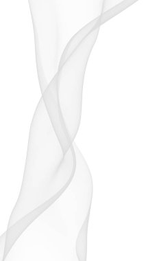 Beyaz soyut arka plan. Dalgalanan beyaz eşarp. Rüzgâr gibi esiyor. 3B illüstrasyon