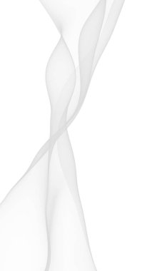 Beyaz soyut arka plan. Dalgalanan beyaz eşarp. Rüzgâr gibi esiyor. 3B illüstrasyon