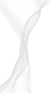 Beyaz soyut arka plan. Dalgalanan beyaz eşarp. Rüzgâr gibi esiyor. 3B illüstrasyon