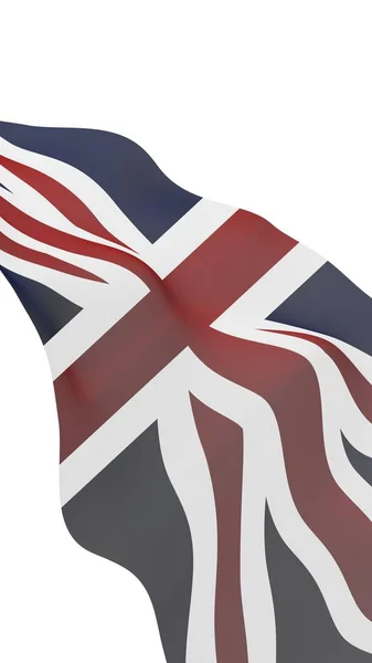 Viftande flagga i Storbritannien. Brittiska flaggan. Förenade kungariket av Storbritannien och Nordirland. Statliga symbol för Storbritannien. 3D illustration — Stockfoto