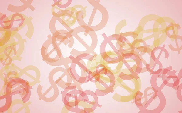 Signos de dólar translúcidos multicolores sobre fondo blanco. Tonos rojos. Ilustración 3D —  Fotos de Stock
