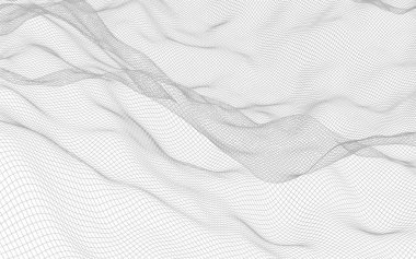 Beyaz arka planda soyut manzara. Siber uzay şebekesi. merhaba teknoloji ağı. 3d illüstrasyon