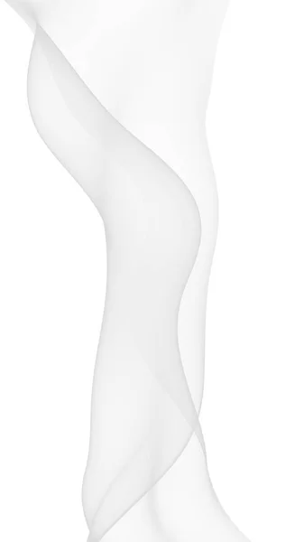 Fond abstrait blanc. Écharpe blanche flottante. Agitant sur le vent fubric blanc. Illustration 3D — Photo