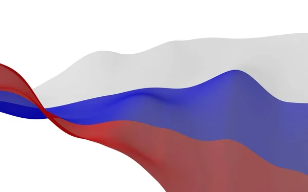 Zwaaiende vlag van de Russische Federatie. De nationale. Staat symbool van de Russische. 3D-illustratie — Stockfoto