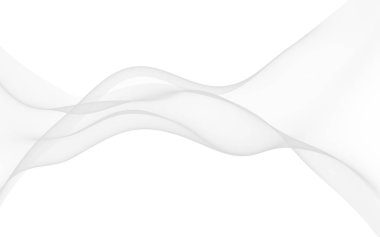 Beyaz soyut arka plan. Dalgalanan beyaz eşarp. Rüzgâr gibi esiyor. 3B illüstrasyon