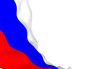 Rusya Federasyonu bayrağını sallıyor. Ulusal. Rusya'nın devlet sembolü. 3d illüstrasyon