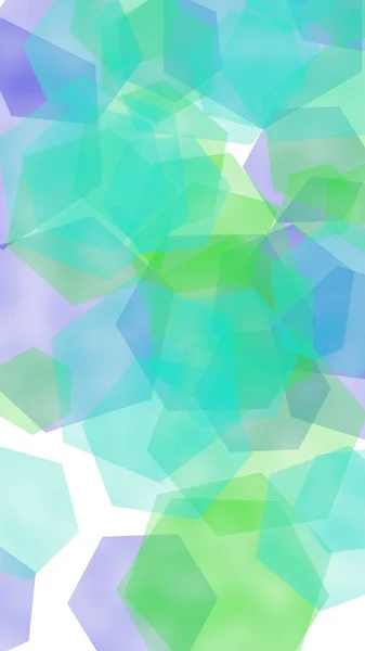Πολύχρωμα ημιδιαφανή εξάγωνα σε λευκό φόντο. Κατακόρυφος προσανατολισμός εικόνας. 3D απεικόνιση — Φωτογραφία Αρχείου