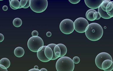 Koyu arka plan yeşil örgü kabarcıklar. Duvar kağıdı, kabarcık ile doku. 3d illüstrasyon