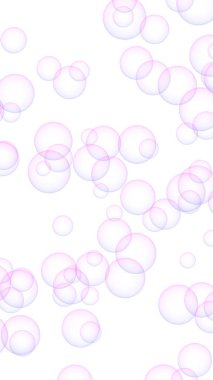 Mor baloncuklu pembe arkaplan. Duvar kağıdı, desen mor balonlar. 3B illüstrasyon