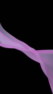 Soyut açık gri dalga. Koyu arka plan üzerinde parlak açık gri şerit. Soyut gri duman. Açık gri atkı. Raster hava arka planı. 3d illüstrasyon