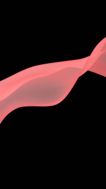 Soyut mor dalga. Siyah arka plan üzerinde parlak mor şerit. Mor atkı. Soyut duman. Raster hava arka planı. Dikey görüntü yönlendirmesi. 3d illüstrasyon