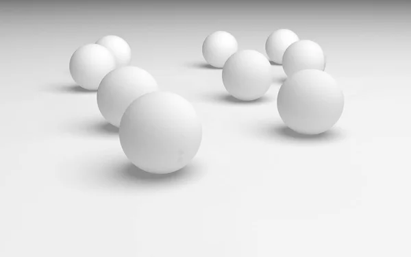 Witte abstracte achtergrond. Set witte ballen geïsoleerd op witte achtergrond. 3D illustratie — Stockfoto