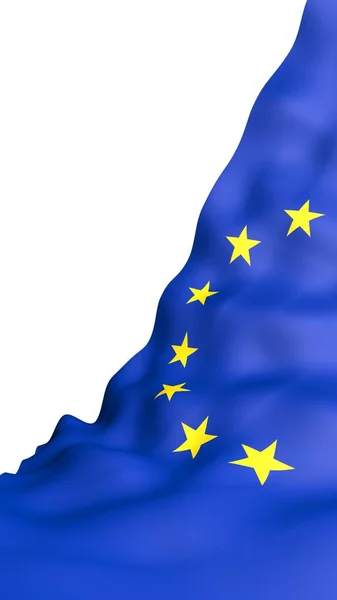 白い背景に隔離された欧州連合(EU)のわずかに手を振って、 3Dレンダリング。ヨーロッパの象徴。3Dイラスト — ストック写真