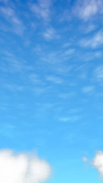 Голубой фон неба с белыми облаками. Кучевые белые облака в ясном голубом небе утром. 3D иллюстрация — стоковое фото