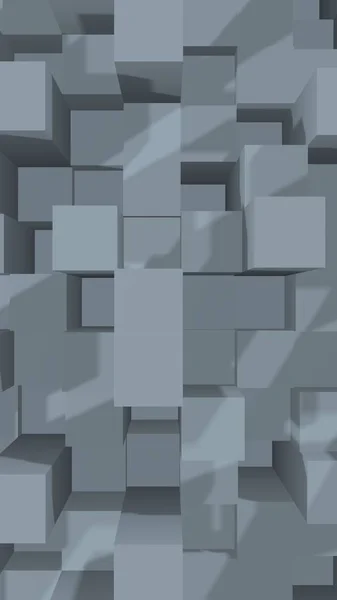 Fondo geométrico abstracto gris elegante cubo. Barras rectangulares caóticamente avanzadas. Renderizado 3D, ilustración 3D — Foto de Stock