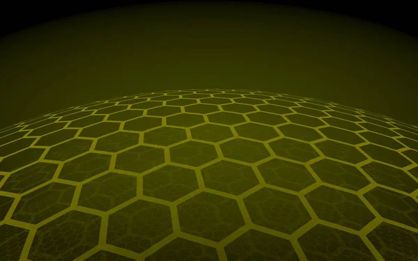 Sphère multicouche de nids d'abeilles, rouge sur un fond sombre, réseau social, réseau informatique, technologie, réseau mondial. Illustration 3D — Photo